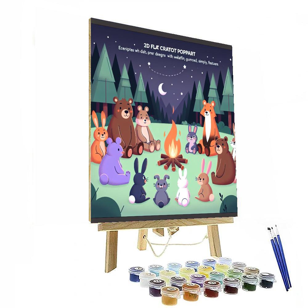 Cheerful Camper Critters Painting By Numbers Kit