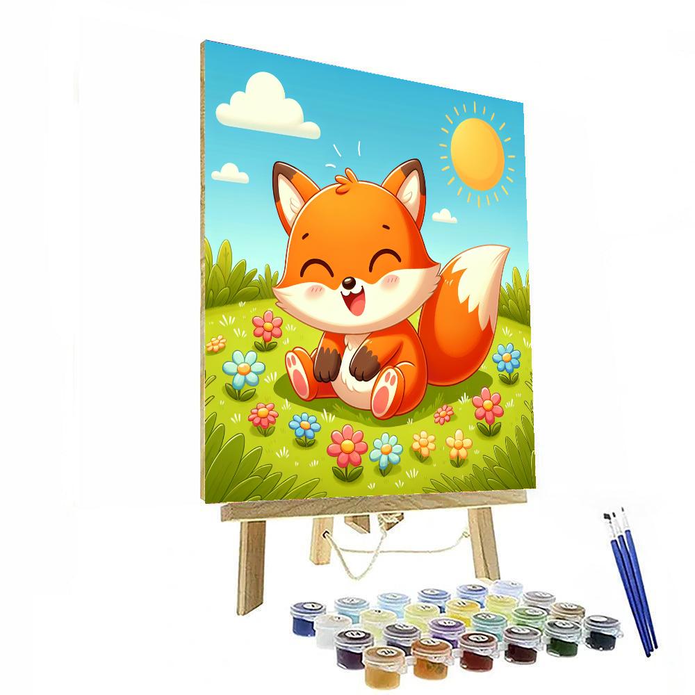 Playful Baby Fox Paint By Numbers Art