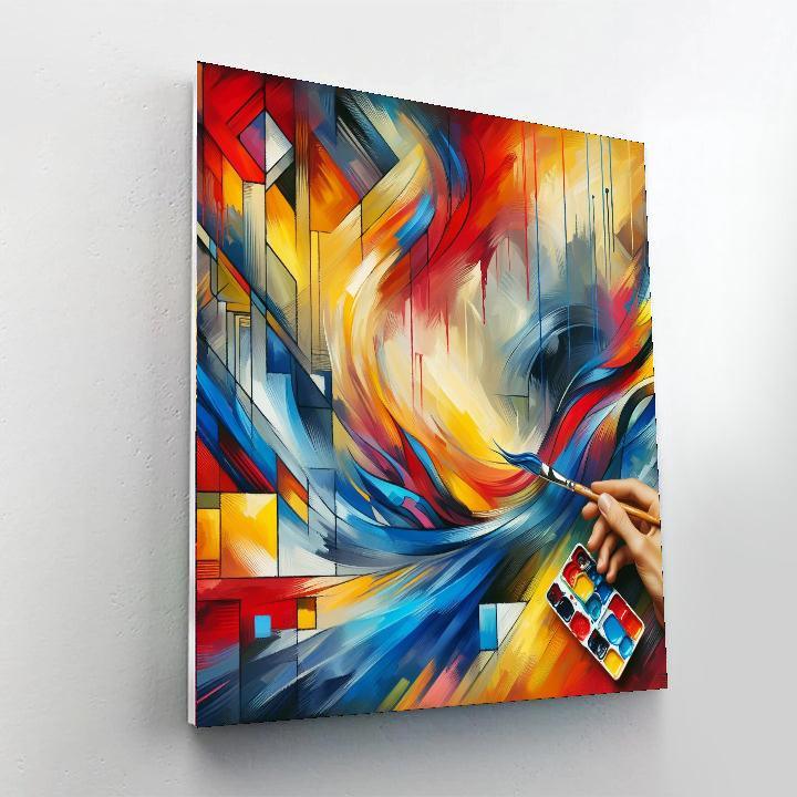 Energetic Abstract Lines Paint By Color