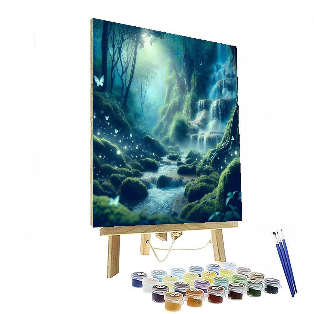 Ethereal Fairy Waterfall Retreat Painting By Numbers Kit