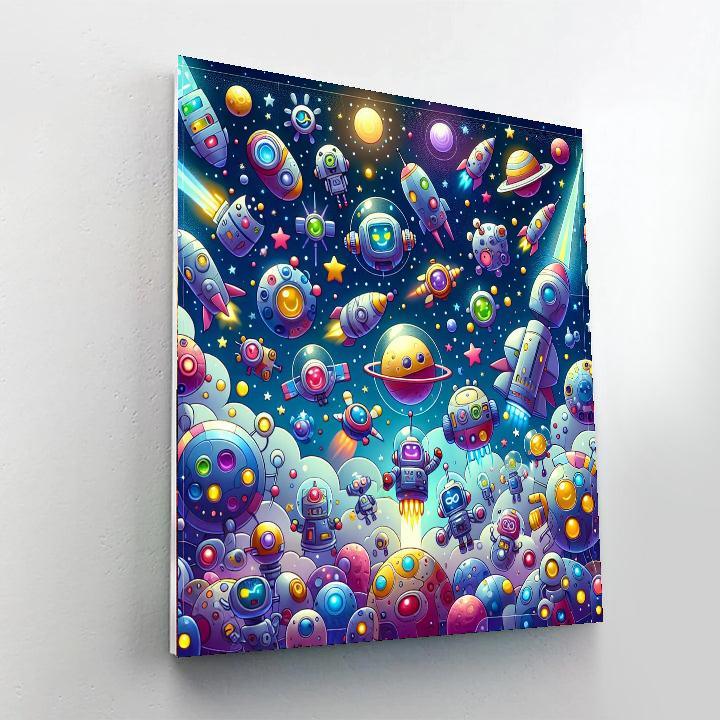 Cosmic Robot Explorers Painting By Numbers Kit