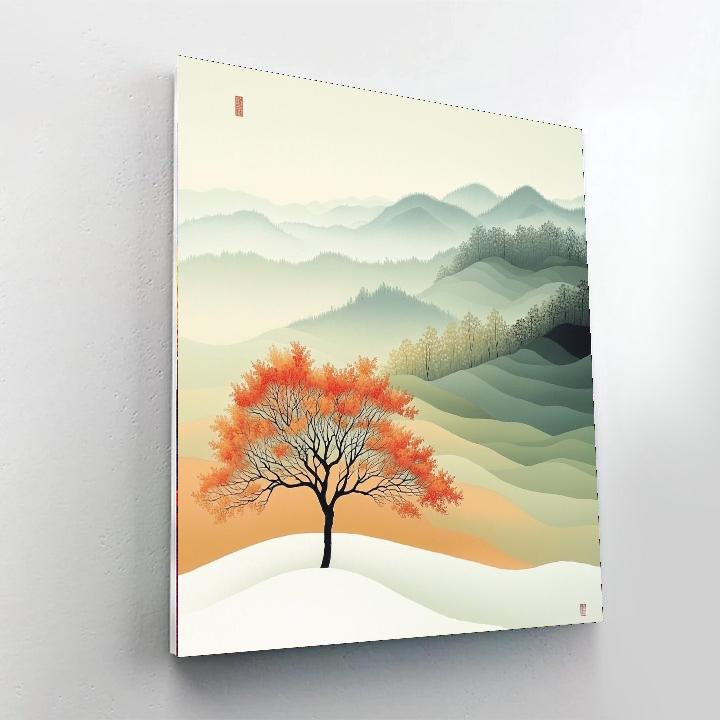 Zhao Mengfu Inspired Simplicity Of The Seasons  Paint By Color