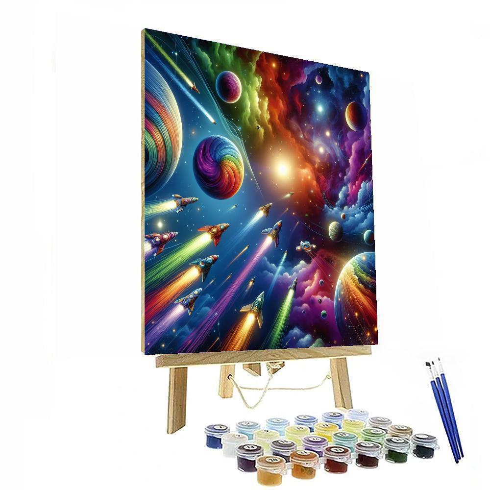 Galactic Adventures Await Paint By Numbers Art