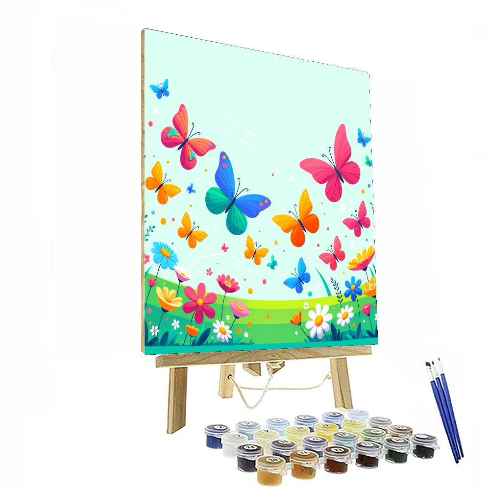 Enchanted Butterfly Meadow Painting By Numbers Kit