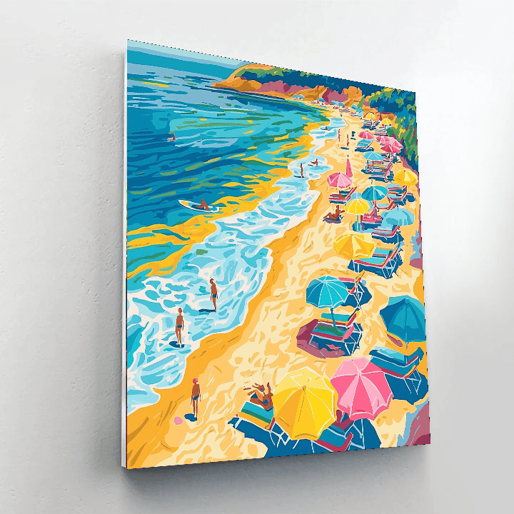 David Hockney Inspired Retro Beach Vibes  Paint By Numbers