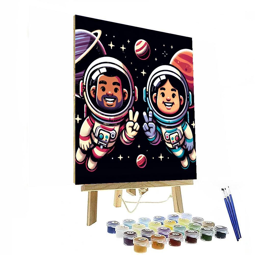 Space Explorer Astronauts Painting By Numbers Kit