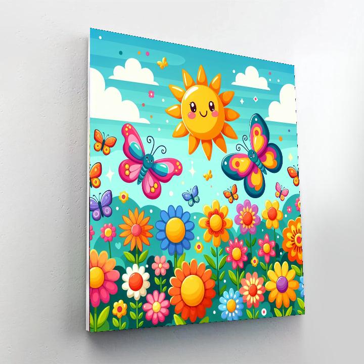 Sunny Butterfly Garden Numbered Painting Kits