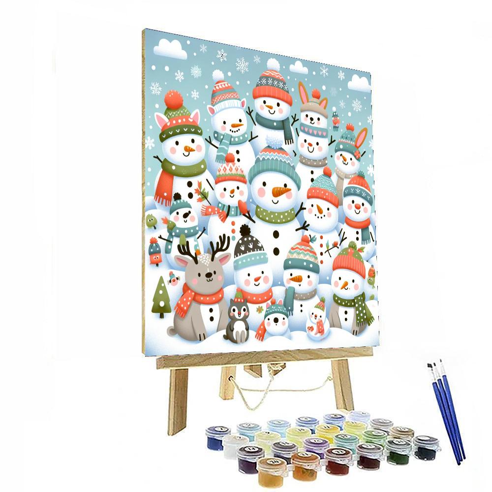 Merry Snowy Friends Numbered Painting Kits
