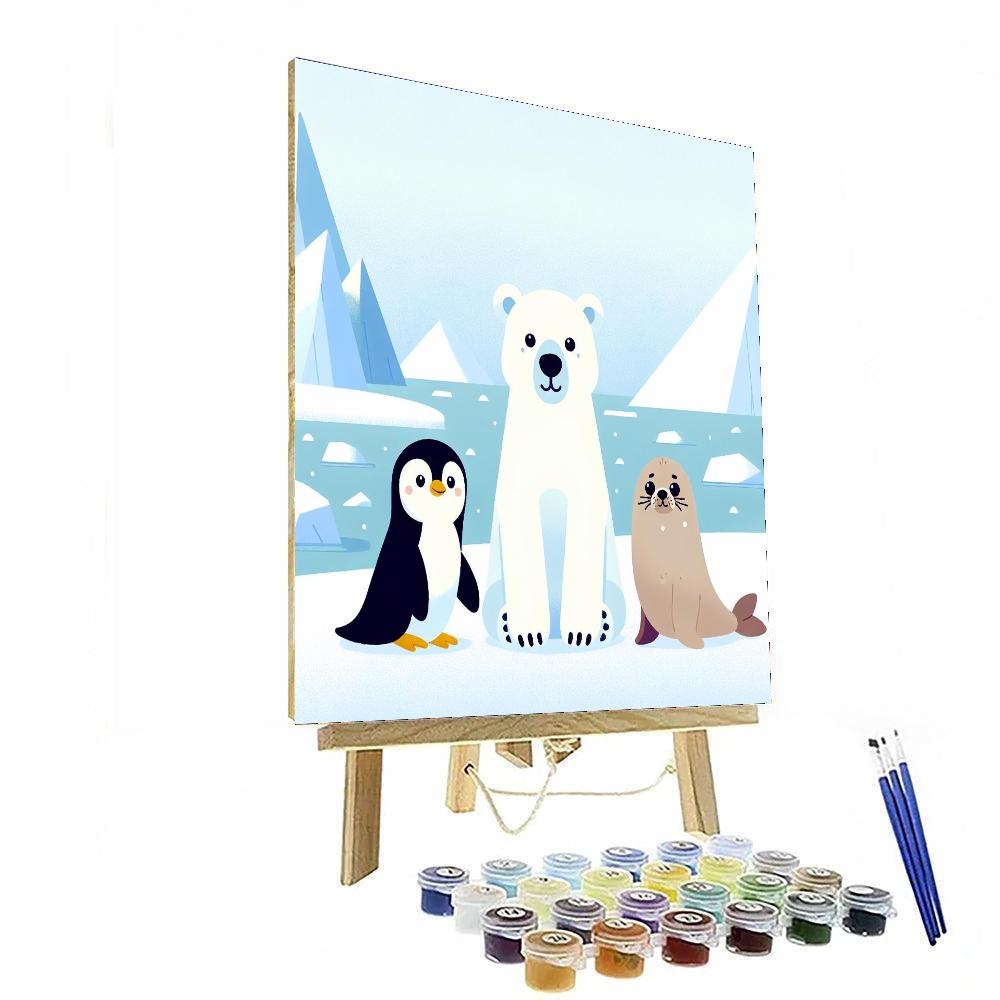 Winter Wonderland Safari Number Painting