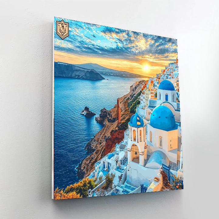 Santorini Cliffs - Greece Paint By Color