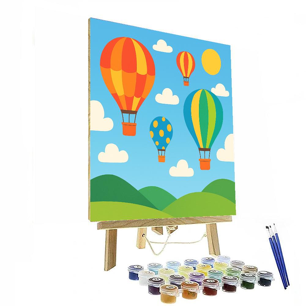 Cheerful Hot Air Balloons Painting By Numbers Kit