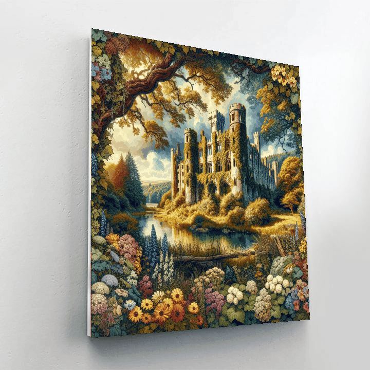 Historical Castle Ruins Painting Number Kit