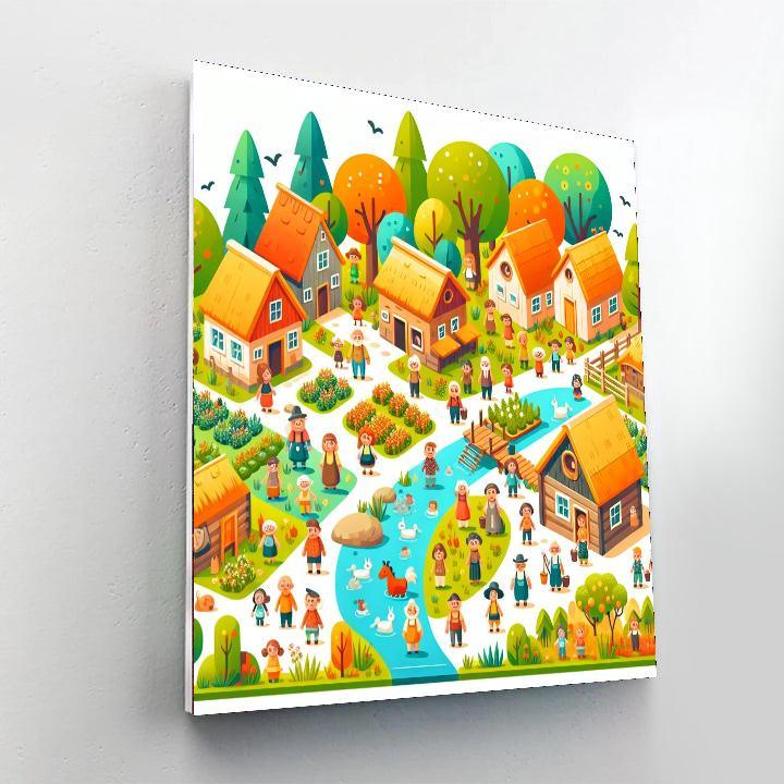 Vibrant Village Vignettes Painting By Numbers Kit