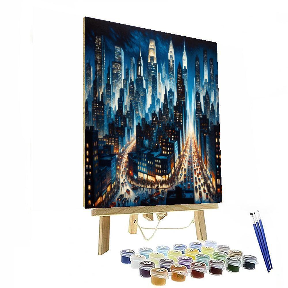 Illuminated Skyline Splendor Number Painting