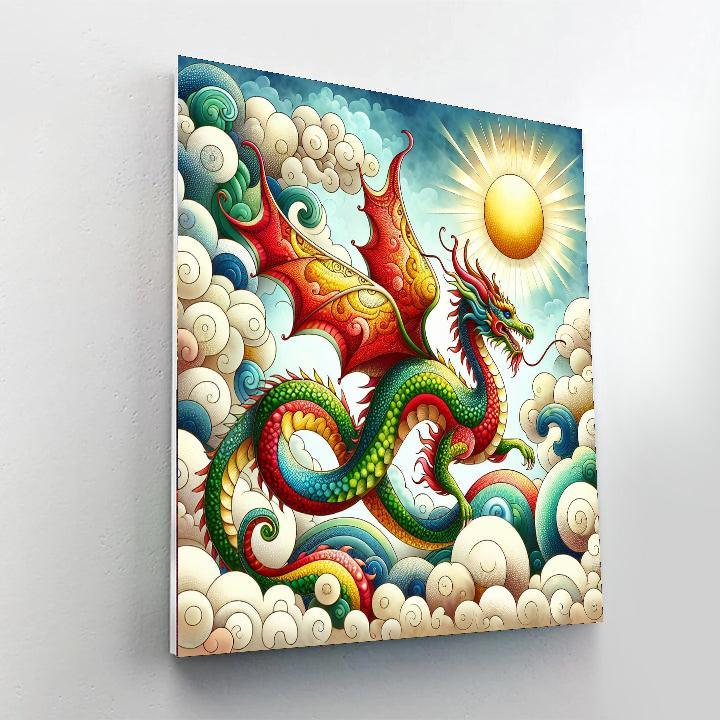 Enchanting Dragon In Flight Paint By Numbers