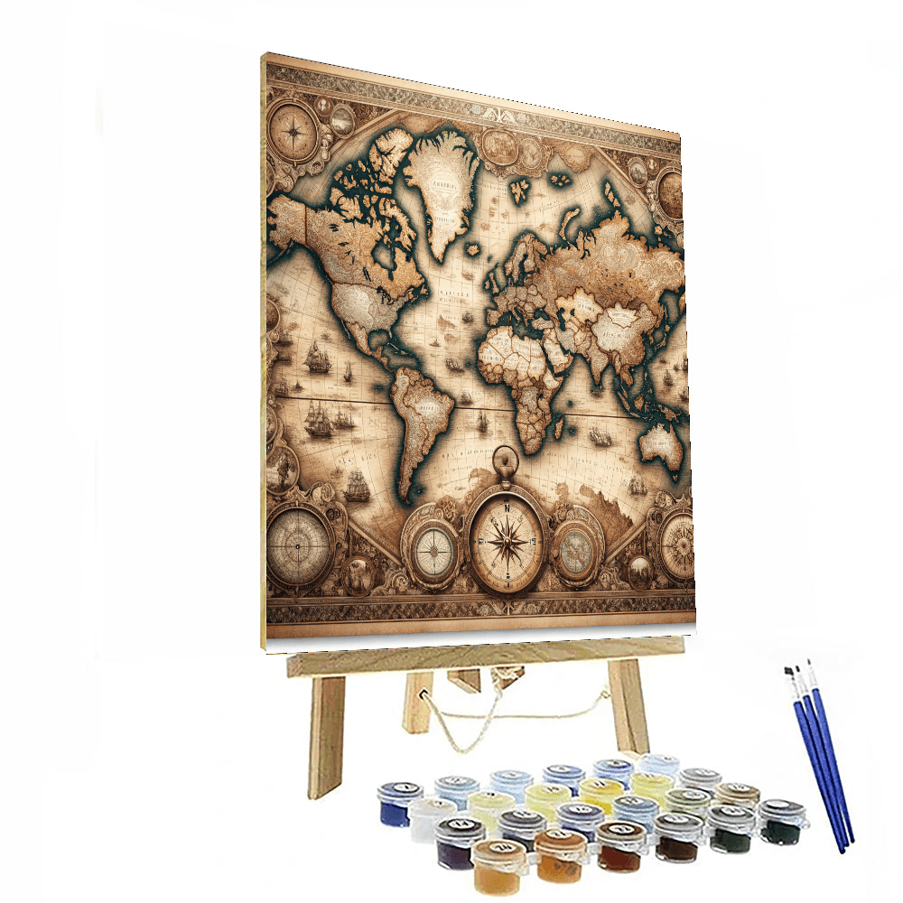 Vintage World Map - DIY Painting By Numbers Kit