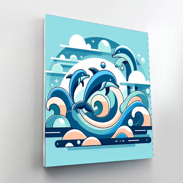 Dainty Dolphins Painting By Numbers Kit
