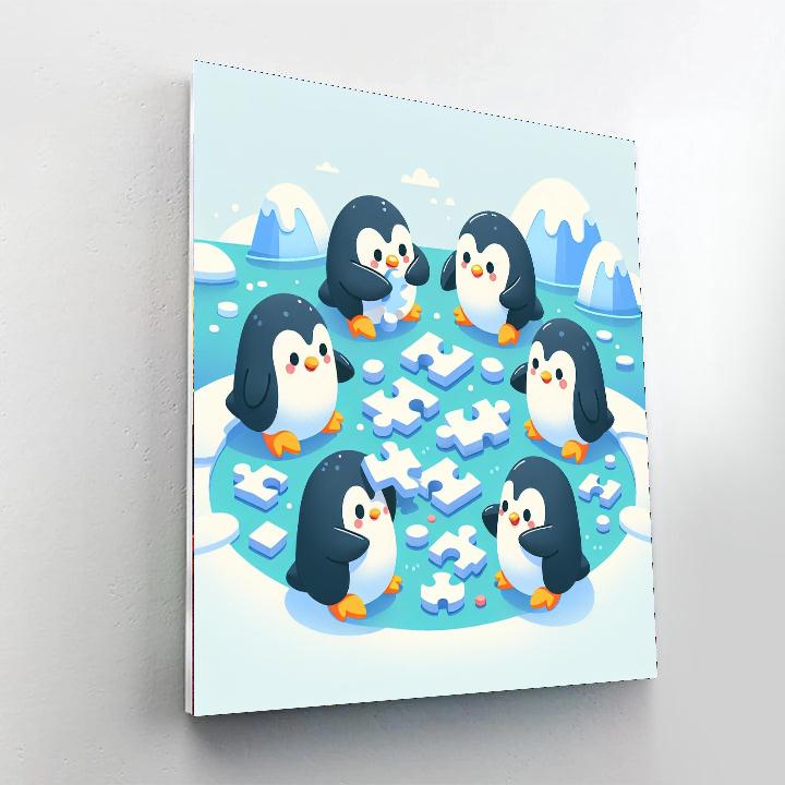 Puzzle Penguin Pals Numbered Painting Kits