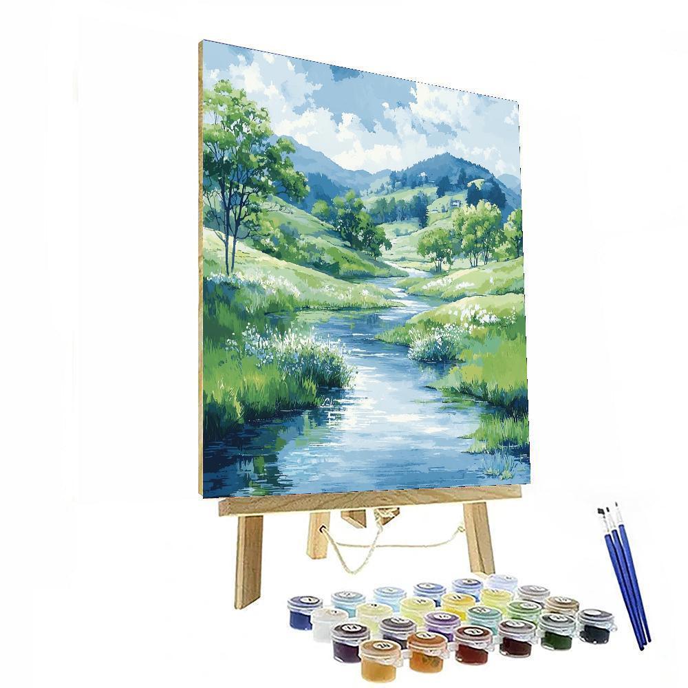 Hiroshige Inspired Gentle River's Embrace  Paint By Numbers Kits