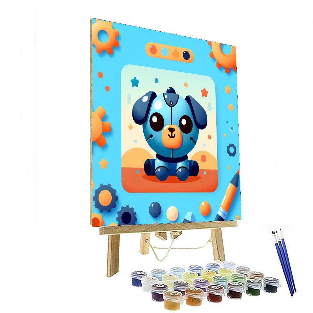 Lively Robot Dog Numbered Painting Kits