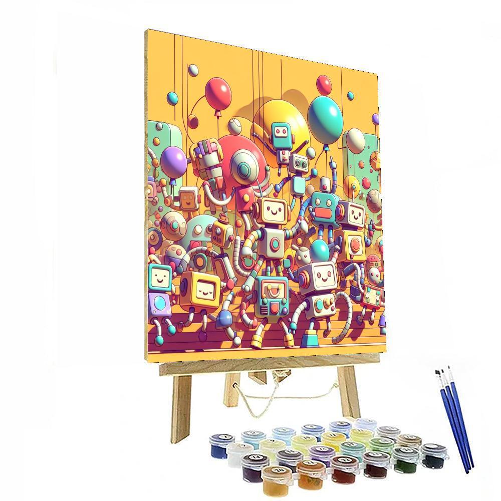 Jolly Robot Party Paint By Color