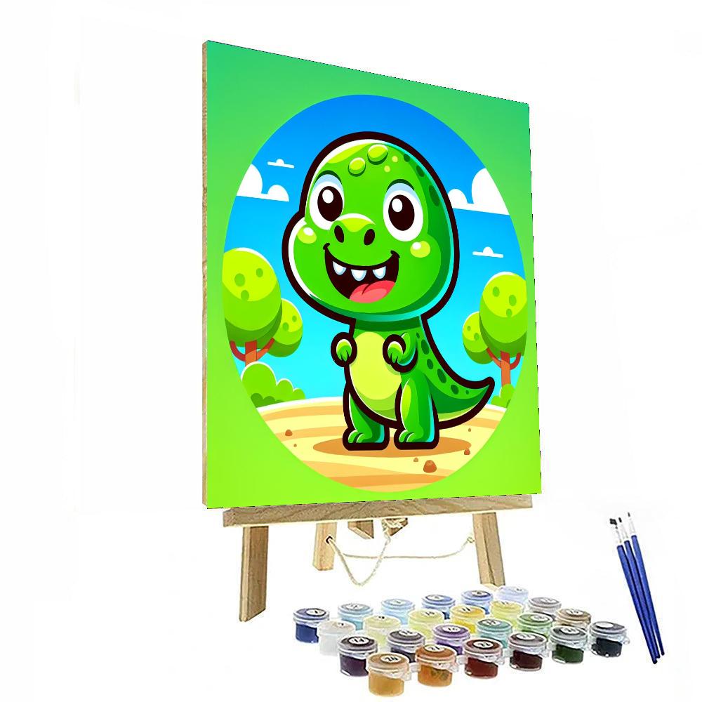 Fun-loving T-rex Paint By Numbers Art