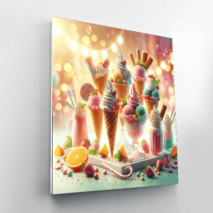 Sweet Summertime Ice Cream Painting Number Kit