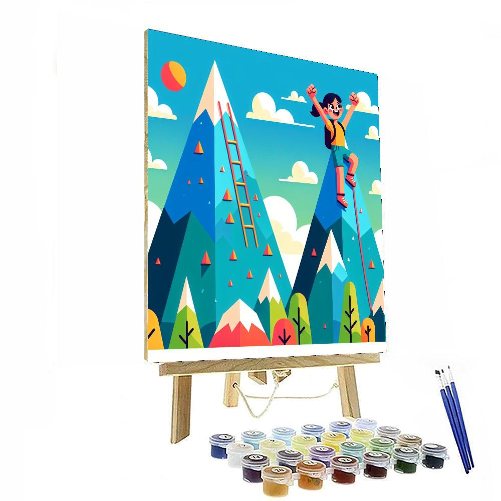 Majestic Mountain Climb Number Painting