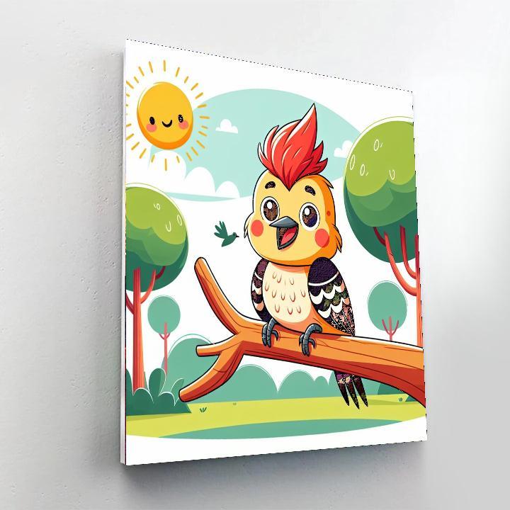 Whimsical Woodpecker Painting Number Kit