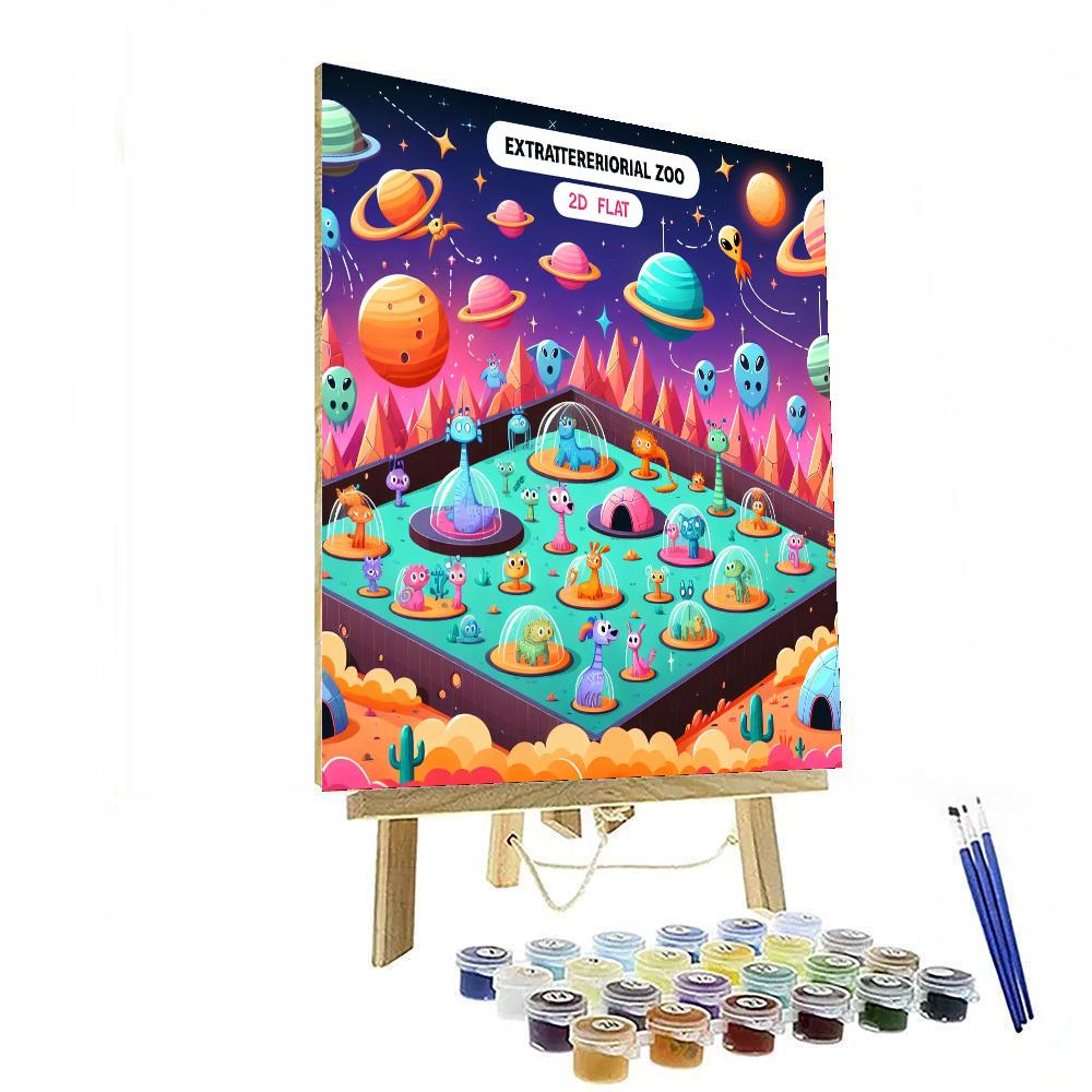 Space Zoo Adventure Painting Number Kit