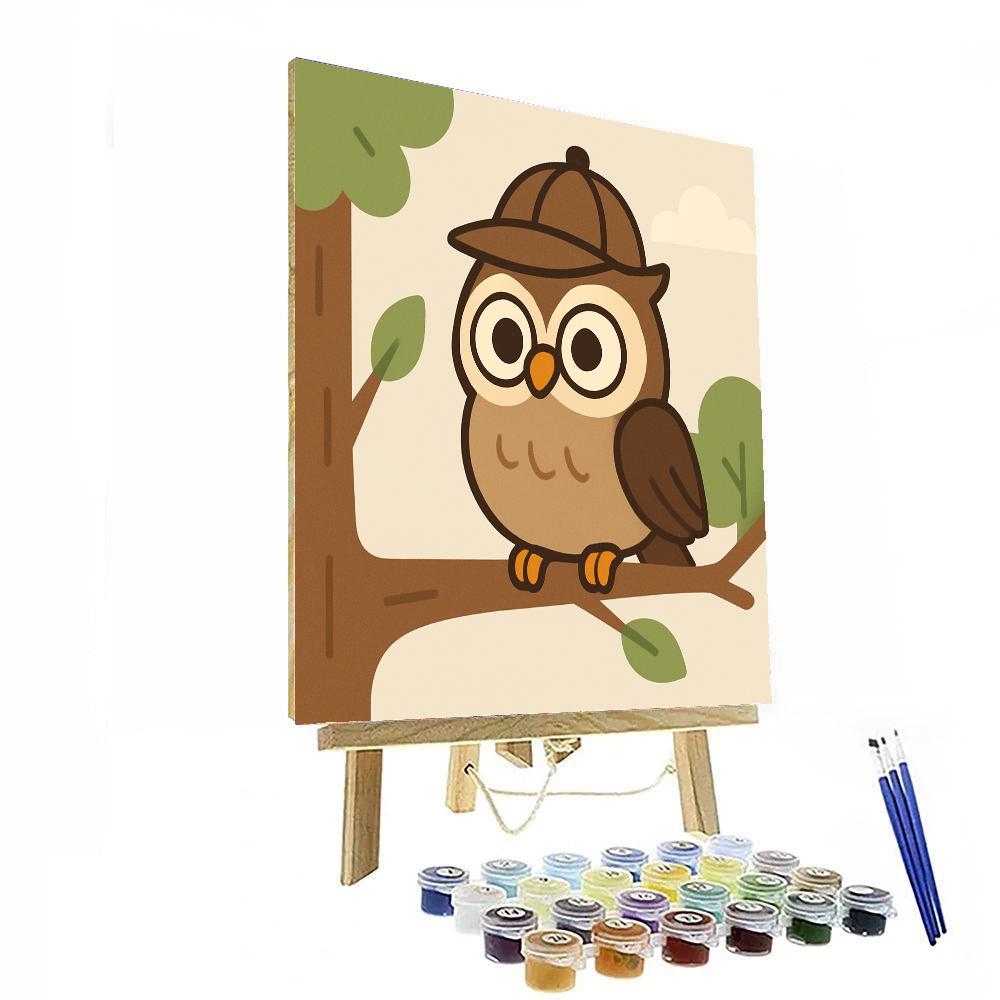 Clever Detective Owl Numbered Painting Kits