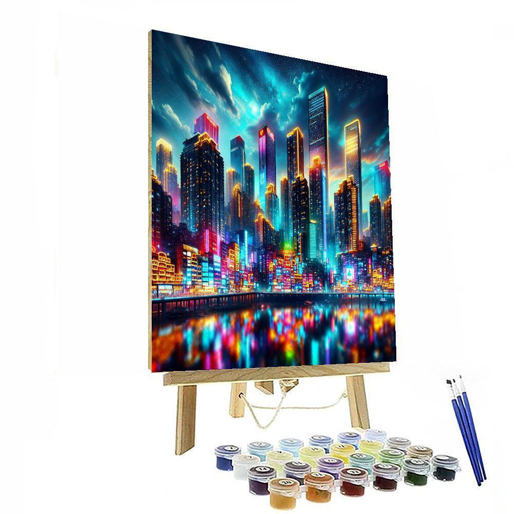 Glistening Cityscape Painting Number Kit