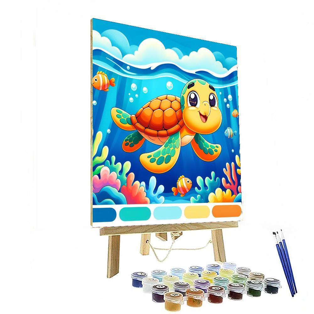 Happy Sea Turtle Paint By Number