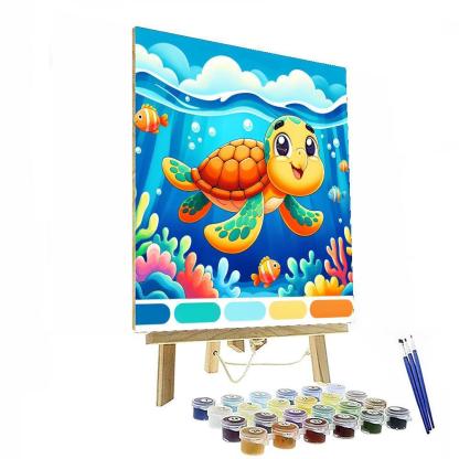 Happy Sea Turtle Paint By Number