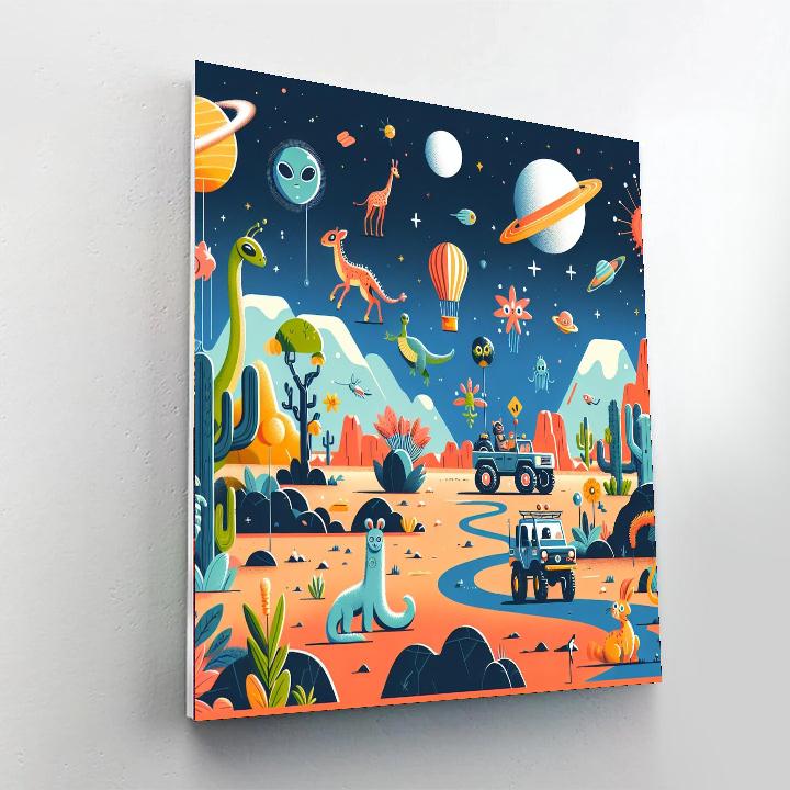 Spacey Safari Paint By Numbers Art