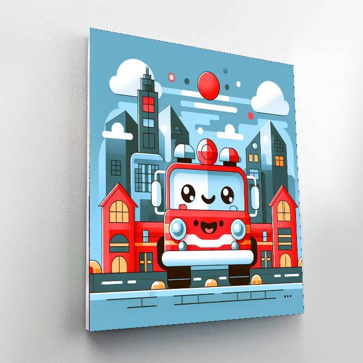 Cheery Firetruck Painting By Numbers Kit