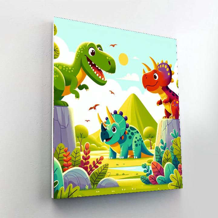 Dino World Exploration Numbered Painting Kits