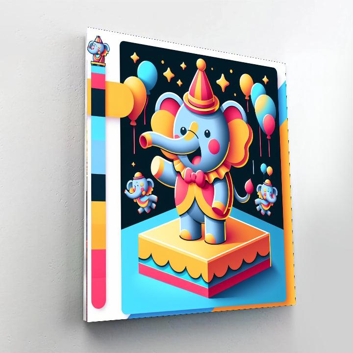 Jolly Circus Elephant Numbered Painting Kits
