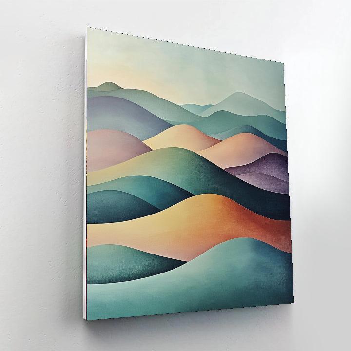 Zhao Mengfu Inspired Mellow Hills  Paint By Numbers