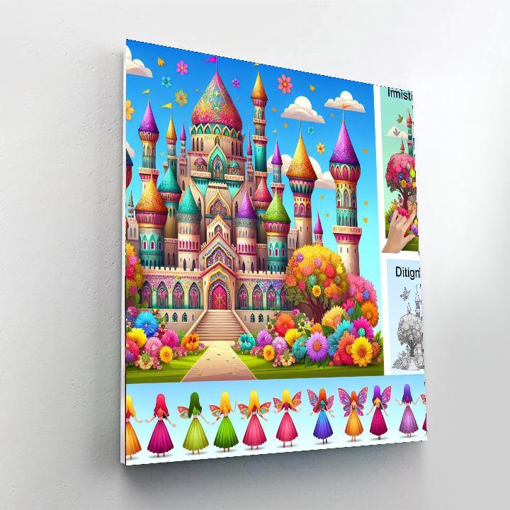 Colorful Fairy Tale Castle Painting By Numbers Kit