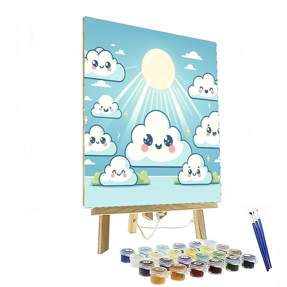 Silly Cloud Friends Paint By Numbers Art