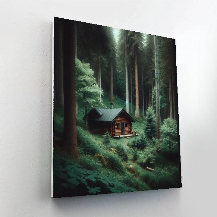 Quiet Forest Cabin Retreat Paint By Numbers Art