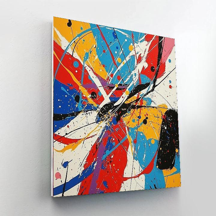 Pollock Inspired Vibrant Abstract Journey  Painting By Numbers Kit