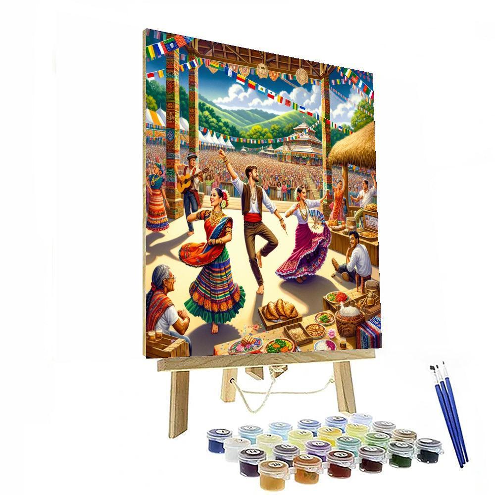 International Folklore Festival - Costa Rica Painting By Numbers Kit