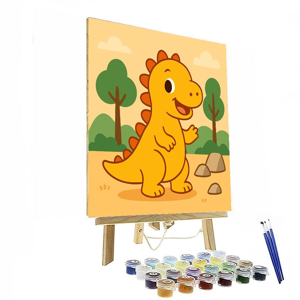 Friendly Dino Quest Paint By Numbers Art