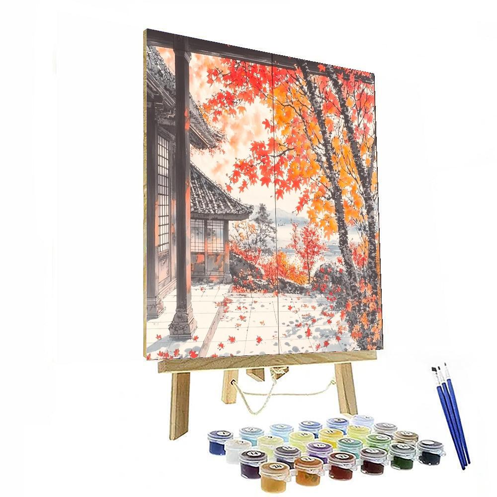 Utagawa Hiroshige Inspired Dance Of The Autumn Leaves  Painting By Numbers Kit