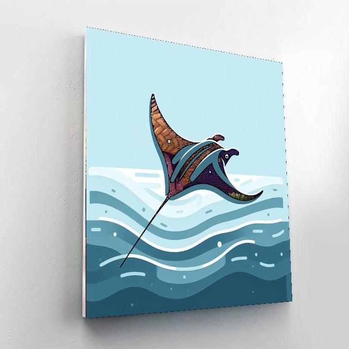 Mysterious Manta Ray Number Painting