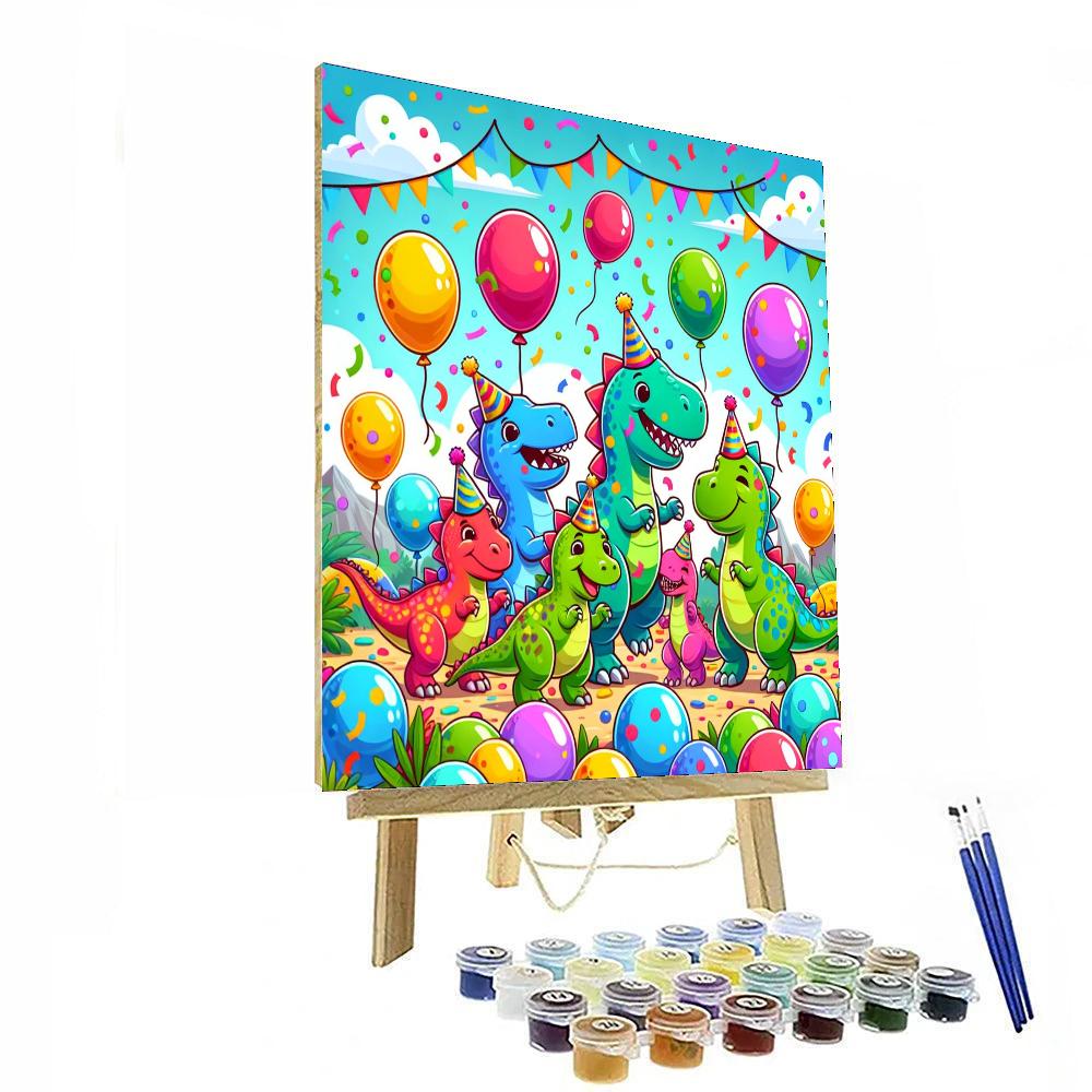 Dazzling Dinosaur Dance Painting By Numbers Kit