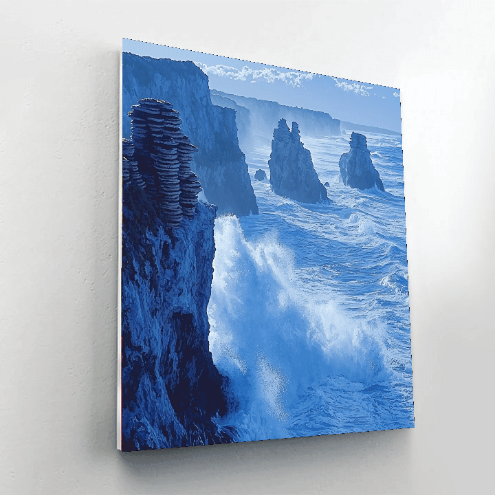 Pancake Rocks And Blowholes - New Zealand Number Painting