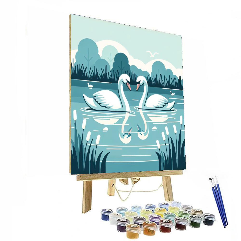 Soaring Swans Paint By Numbers Art